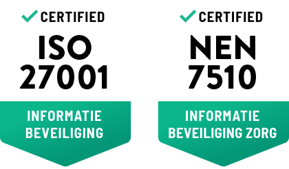 ISO27001 & NEN7510 certified.