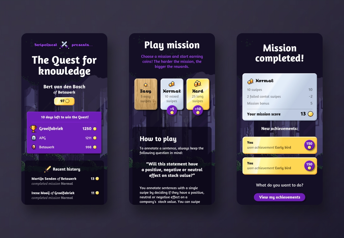 SwipeQuest devices