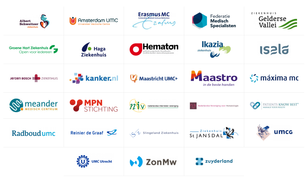 Logo's van zorginstellingen die samenwerken in CMyLife